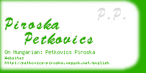 piroska petkovics business card